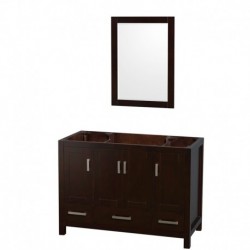 48 inch Single Bathroom Vanity in Espresso, No Countertop, No Sink, and 24 inch Mirror