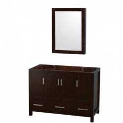 48 inch Single Bathroom Vanity in Espresso, No Countertop, No Sink, and Medicine Cabinet