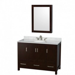 48 inch Single Bathroom Vanity in Espresso, No Countertop, No Sink, and No Mirror