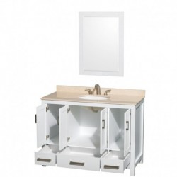 48 inch Single Bathroom Vanity in White, No Countertop, No Sink, and No Mirror