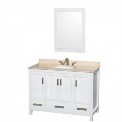 48 inch Single Bathroom Vanity in White, No Countertop, No Sink, and No Mirror