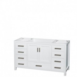 60 inch Single Bathroom Vanity in White, No Countertop, No Sink, and No Mirror