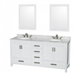 72 inch Double Bathroom Vanity in Espresso, No Countertop, No Sinks, and Medicine Cabinets