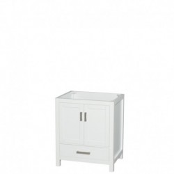 30 inch Single Bathroom Vanity in White, No Countertop, No Sink, and No Mirror