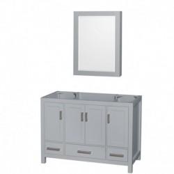 48 inch Single Bathroom Vanity in Gray, No Countertop, No Sink, and Medicine Cabinet