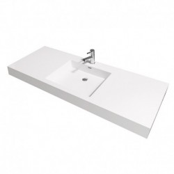 60 inch Single Bathroom Vanity in Espresso with Acrylic Resin Top, Integrated Sink, and 58 inch Mirror