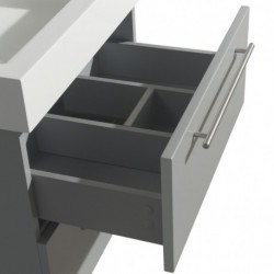 24 inch Single Bathroom Vanity in Dove Gray, Acrylic Resin Countertop, Integrated Sink, and 24 inch Mirror