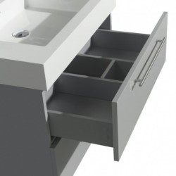 30 inch Single Bathroom Vanity in Dove Gray, Acrylic Resin Countertop, Integrated Sink, and 24 inch Mirror
