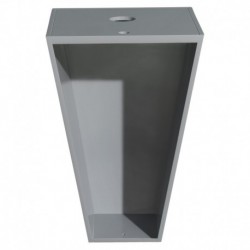 20 inch Pedestal Bathroom Vanity in Gray, White Man-Made Stone Countertop, Arista White Carrera Marble Sink, and 20 inch Mirror