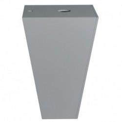 20 inch Pedestal Bathroom Vanity in Gray, White Man-Made Stone Countertop, Arista Ivory Marble Sink, and 20 inch Mirror