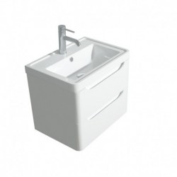24 inch Single Bathroom Vanity in Glossy White, Acrylic-Resin Countertop, Integrated Sink, and 24 inch Mirror