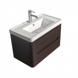 30 inch Single Bathroom Vanity in Espresso, Acrylic-Resin Countertop, Integrated Sink, and 24 inch Mirror