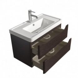 30 inch Single Bathroom Vanity in Espresso, Acrylic-Resin Countertop, Integrated Sink, and 24 inch Mirror