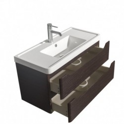 36 inch Single Bathroom Vanity in Espresso, Acrylic-Resin Countertop, Integrated Sink, and 24 inch Mirror