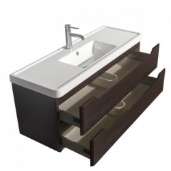 48 inch Single Bathroom Vanity in Espresso, Acrylic-Resin Countertop, Integrated Sink, and 46 inch Mirror