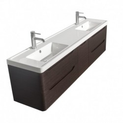 72 inch Double Bathroom Vanity in Espresso, Acrylic-Resin Countertop, Integrated Sinks, and 24 inch Mirrors