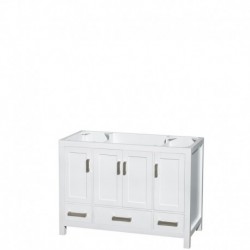 48 inch Single Bathroom Vanity in White, White Carrera Marble Countertop, Undermount Oval Sink, and Medicine Cabinet