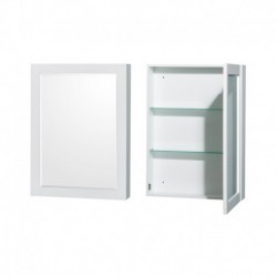 30 inch Single Bathroom Vanity in White, White Carrera Marble Countertop, Undermount Oval Sink, and Medicine Cabinet