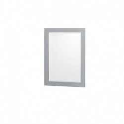 48 inch Single Bathroom Vanity in Gray, Ivory Marble Countertop, Undermount Square Sink, and 24 inch Mirror