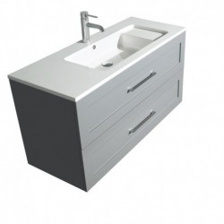 48 inch Single Bathroom Vanity in Dove Gray, Acrylic Resin Countertop, Integrated Sink, and 46 inch Mirror