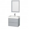 30 inch Single Bathroom Vanity in Dove Gray, Acrylic Resin Countertop, Integrated Sink, and 24 inch Mirror