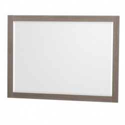48 inch Single Bathroom Vanity in Gray Oak, Acrylic Resin Countertop, Integrated Sink, and 46 inch Mirror