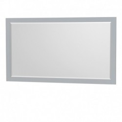 60 inch Double Bathroom Vanity in Dove Gray, Acrylic Resin Countertop, Integrated Sinks, and 58 inch Mirror