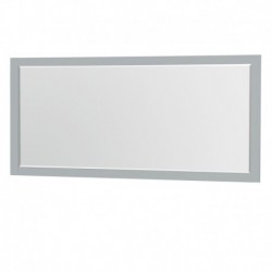 72 inch Double Bathroom Vanity in Dove Gray, Acrylic Resin Countertop, Integrated Sinks, and 70 inch Mirror