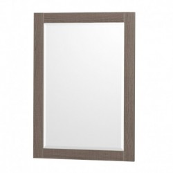 72 inch Double Bathroom Vanity in Gray Oak, Acrylic Resin Countertop, Integrated Sinks, and 24 inch Mirrors