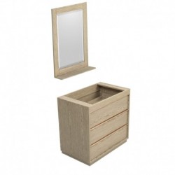36 inch Single Bathroom Vanity in Ash Gray, No Countertop, No Sink, and 24 inch Mirror