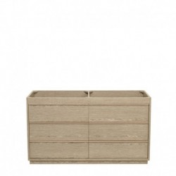 60 inch Double Bathroom Vanity in Ash Gray, No Countertop, No Sinks, and No Mirror