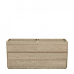 72 inch Double Bathroom Vanity in Ash Gray, No Countertop, No Sinks, and No Mirror