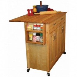 Mid-Sized Island w/ Flat Panel Doors and Drop Leaf 51538 (Old modelN1538)