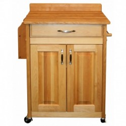 Deluxe Butcher Block Cartwith Raised Panels and Backsplash 61532 (Old modelN 61531)