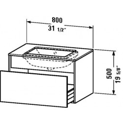 Duravit Durastyle Vanity Unit Wall-Mounted for Undercounter Basin Bonded DS6883