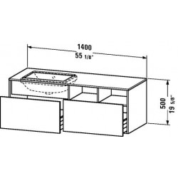 Duravit Durastyle Vanity Unit Wall-Mounted for Undercounter Basin Bonded DS6885 L/R