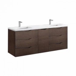 Madeli Bolano 60" Wall Hung Vanity For Quartzstone Top and Ceramic Sinks  (Bolano-60)