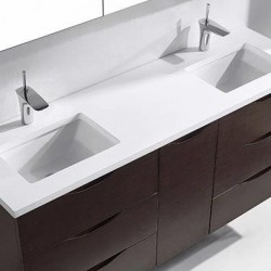 Madeli Bolano 60" Wall Hung Vanity For Quartzstone Top and Ceramic Sinks  (Bolano-60)