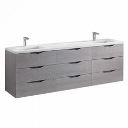 Madeli Bolano 72" Wall Hung Vanity For Quartzstone Top and Ceramic Sinks  (Bolano-72)