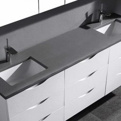 Madeli Bolano 72" Wall Hung Vanity For Quartzstone Top and Ceramic Sinks  (Bolano-72)