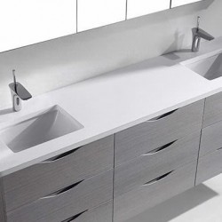 Madeli Bolano 72" Wall Hung Vanity For Quartzstone Top and Ceramic Sinks  (Bolano-72)