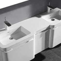 Madeli Euro 60" Wall Hung Bridge Vanity  For X-Stone Countertop (Euro-60)