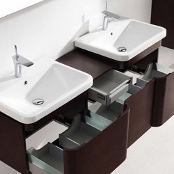 Madeli Euro 60" Wall Hung Bridge Vanity  For X-Stone Countertop (Euro-60)