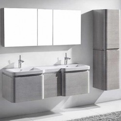 Madeli Euro 60" Wall Hung Bridge Vanity  For X-Stone Countertop (Euro-60)