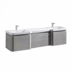 Madeli Euro 72" Wall Hung Bridge Vanity  For X-Stone Countertop (Euro-72)