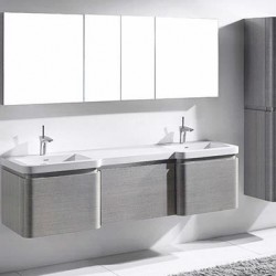 Madeli Euro 72" Wall Hung Bridge Vanity  For X-Stone Countertop (Euro-72)