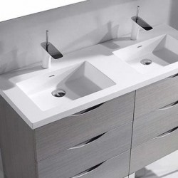 Madeli Milano 48" Double Bowl Vanity For X-Stone Countertop/Basins  (Milano-48-Double Bowl)