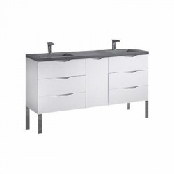 Madeli Milano 60" Vanity For Quartzstone Top and Ceramic Sinks  (Milano-60)