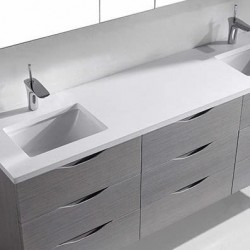 Madeli Milano 60" Vanity For Quartzstone Top and Ceramic Sinks  (Milano-60)