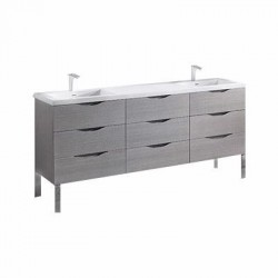 Madeli Milano 72" Vanity For Quartzstone Top and Ceramic Sinks  (Milano-72)